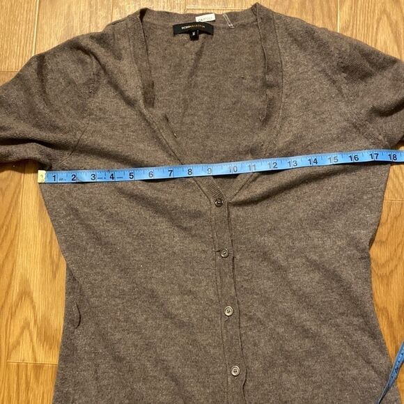 BCBG Maxazria Women’s Grey Long Sleeve  Button up Cardigan Pockets (Size Medium) - Picture 8 of 12